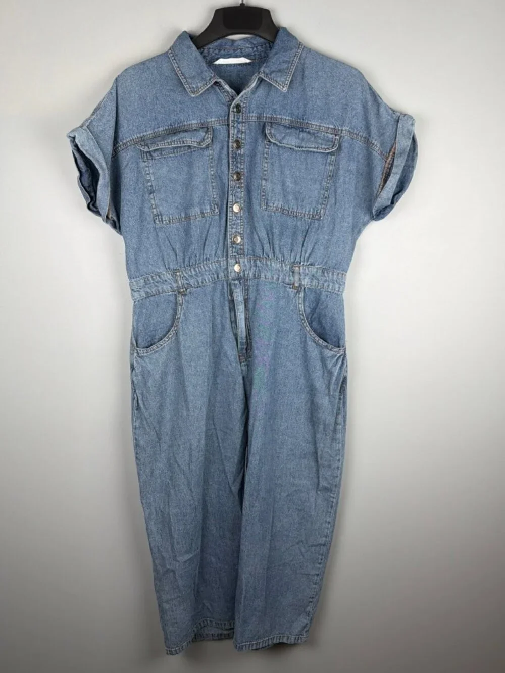 Given Kale Denim Dress Women XL Blue Casual Collar Shirt Midi Maxi Travel Basic